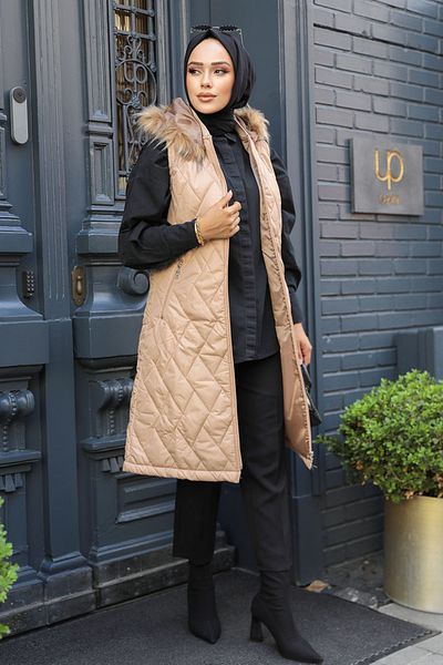 Neva Style Hijab Inflatable Hooded Vest - Biscuit 80151bs