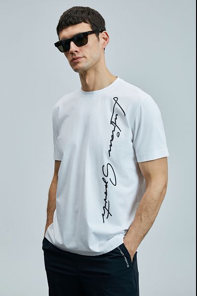 Lufian Μοντέρνο γραφικό T-Shirt - Λευκό