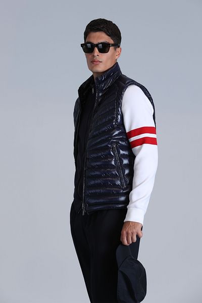 Lufian Axel Goose Feather Men's Vest Navy Blue