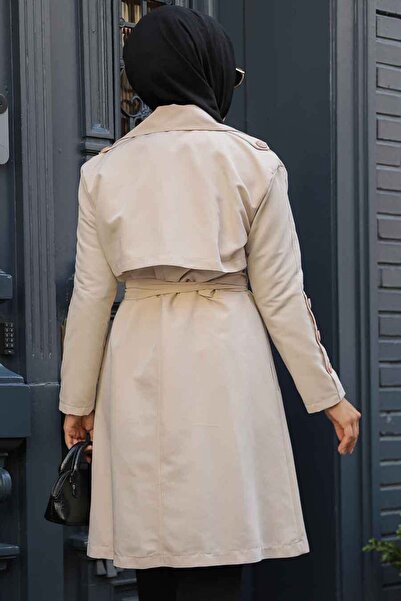 Neva Style Trenci Hijab Bej - Curea, Model 61171BEJ