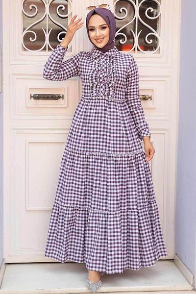 Neva Style - Rochie mov Hijab 2702mor