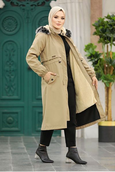 Neva Style Fur Mink Hijab Parka 60651V