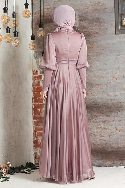 Neva Style فستان سهرة حجاب بتفاصيل لؤلؤية 21930pd