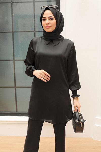 Neva Style تونيك حجاب أسود 56860s