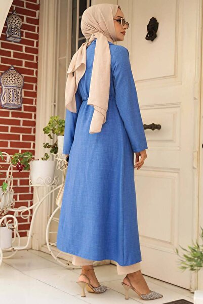 Neva Style Indigo Blue Pocketed Hijab Cap - 671Im