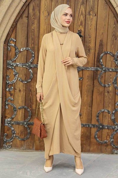 Neva Style Biscuit Hijab Dress 34281bs