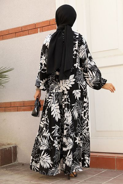 Neva Style Rochie Hijab cu model negru - 23582S