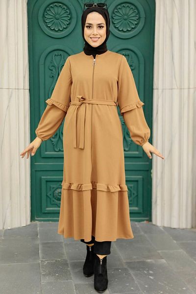 Neva Style Μπισκότο Φόρεμα Hijab με φερμουάρ 5812bs