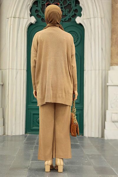 Neva Style Μπισκότα Hijab Knitwear Διπλό Σετ 34060bs