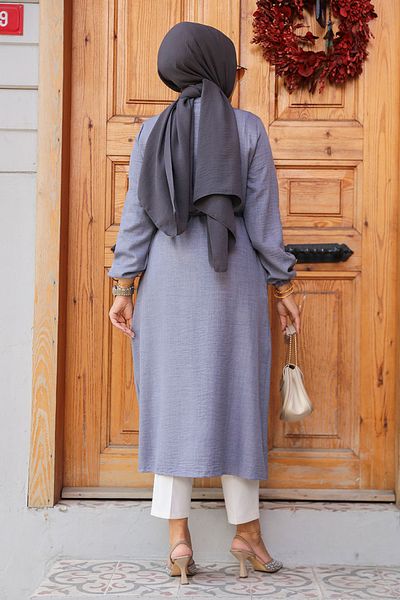 Neva Style Tunica Hijab Gri - Nasturi, Model 645GR