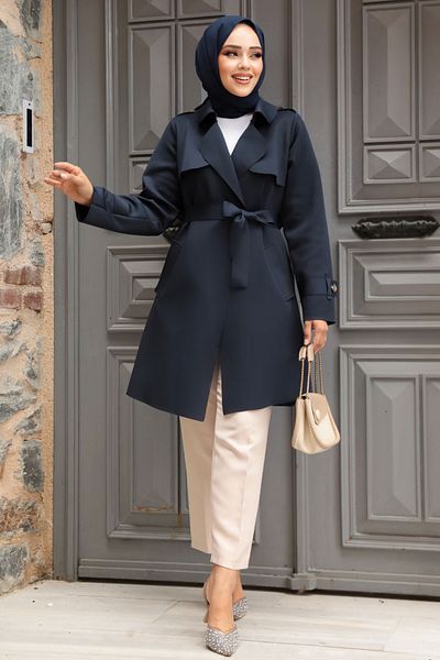 Neva Style Șapcă Hijab Bleumarin - Curea, Model 72131L