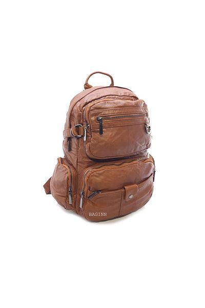 Baginn Y.S.Δερμάτινο γυναικείο σακίδιο πλάτης 35*25 εκ. Vegan Leather Wash Faux Leather Soft Texture Καθημερινή Τσάντα
