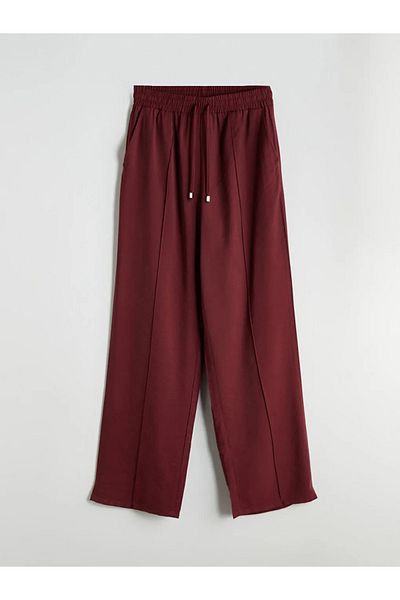 LC Waikiki Lcw vision women's elastic waist trousers in burgundy