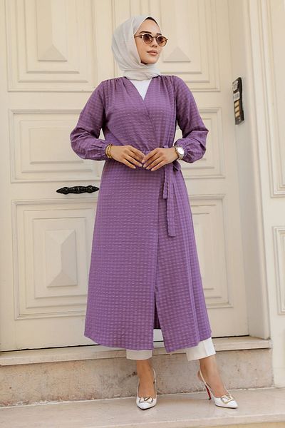 Neva Style Köprüm Liyafatlı Dark Purple Kimono 457kg