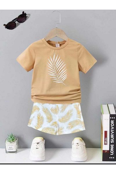 DOCE ELEGANTE Palm Printed Summer Children's Suit