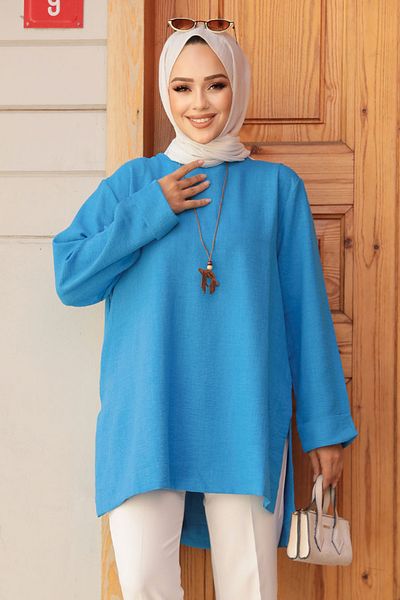 Neva Style Tunica Hijab Albastra - Model 40432M