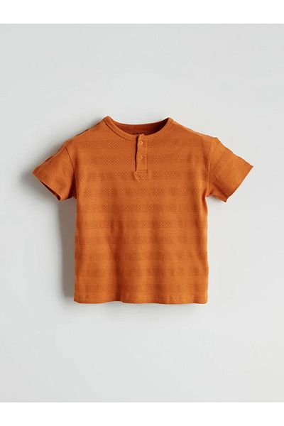 LC Waikiki Lcw Baby Orange Baby Boy Cotton T-Shirt and Shorts 2-Pack