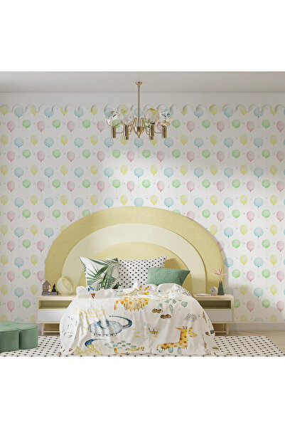 dreamwall Renkli Balonlar Çocuk Odası Duvar Kumaşı -Isı ve Ses Yalıtımlı