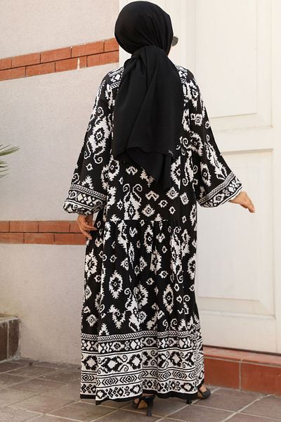 Neva Style Rochie Hijab cu model alb - 23453B