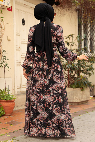 Neva Style Φόρεμα Hijab με σχέδιο λουλουδιών 279081KRMT