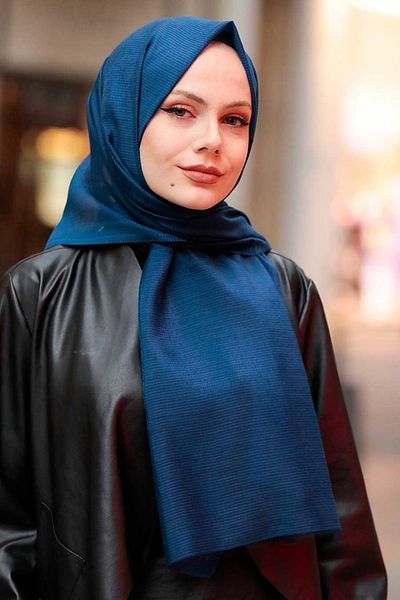 Neva Style Striped Navy Blue Shawl 7547L