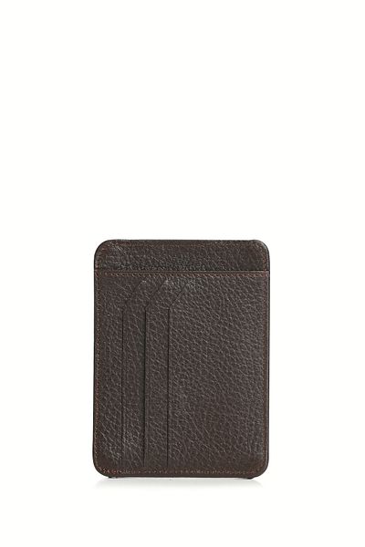 Lufian Taylor Men's Leather Card Holder Brown