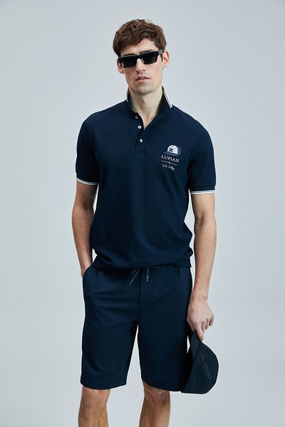 Lufian Ανδρικό μπλουζάκι πόλο Navy Blue Sandor Smart