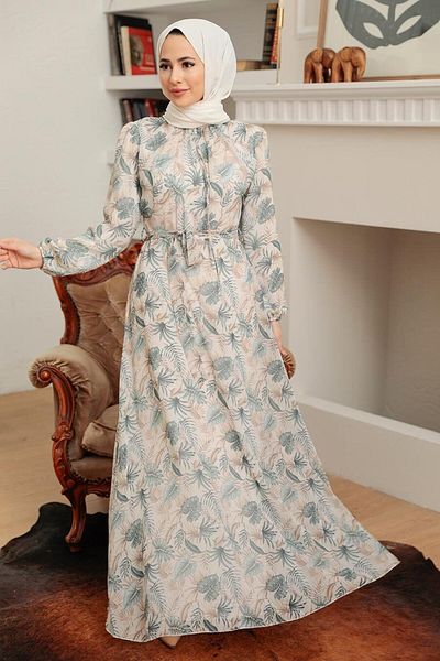 Neva Style Φόρεμα Hijab με φλοράλ σχέδιο 279077 cy