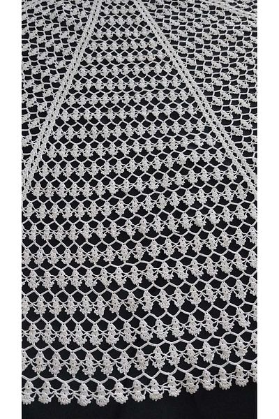 Papatyam Hand Knitted T-Shirt (110cm Diameter) Vintage Dowry Lace Flush Rope Fiskos Table Cover 1 Piece