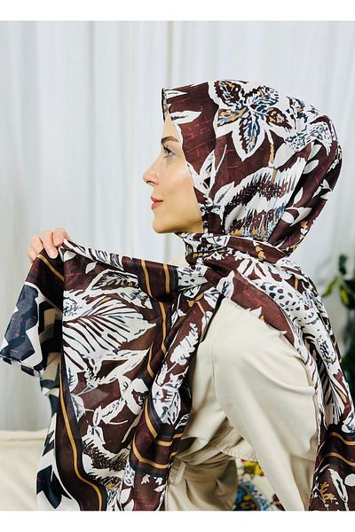 kubbe Soft Cotton Shawl - Premium Floral Zigzag Retro Pattern and Ethnic Aesthetic Style