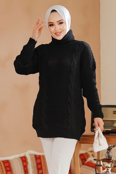 Neva Style Tunica negru hijab 40674s