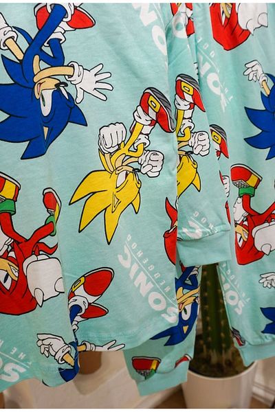 yagmurgiyim Seturi de pijamale pentru băieți, 100% bumbac, cu model Sonic albastru, 3-13 ani 32229-36213-M