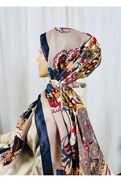 kubbe Floral Pattern Soft Cotton Shawl - Capture a Peaceful and Stylish Style with Retro Ethnic Pattern