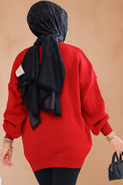 Neva Style Tunica pulover roșie Hijab 17201K
