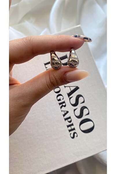 TAKIMOON Zirkon Taşlı Mini Damla Model Sallantılı Küpe