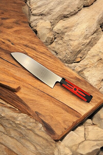 THORIN 31cm 4034 Çelik Santoku Japon model Enjeksiyon kaymaz saplı Şef bıçağı 1 adet