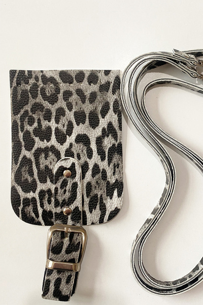 vollen yarn طقم محفظة جلدية للهاتف المحمول منقوشة بمشبك صغير الحجم