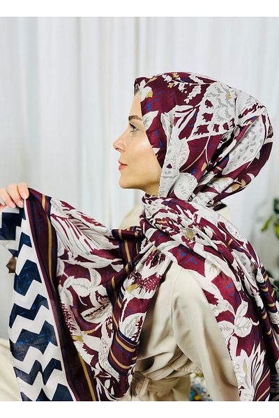 kubbe Soft Cotton Shawl - Premium Floral Zigzag Retro Pattern and Ethnic Aesthetic Style