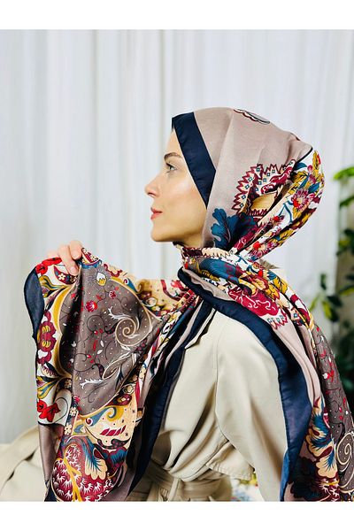kubbe Floral Pattern Soft Cotton Shawl - Capture a Peaceful and Stylish Style with Retro Ethnic Pattern