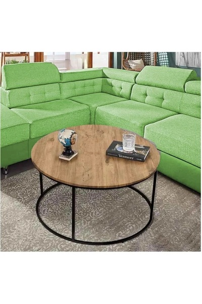 HNC HOME Metal İskeletli Yuvarlak Orta Sehpa Dekoratif Mobilya Yuvarlak Sehpa...
