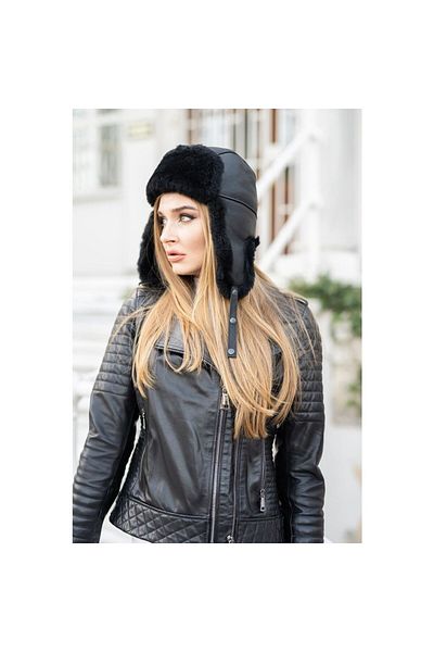 fubileather Δερμάτινο & Γούνινο Unisex Καπέλο Pilot - Ushanka