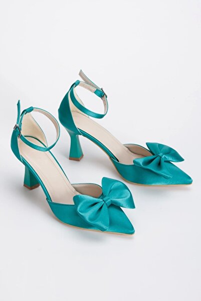 DARUGA Women's Thin Heeled Closed Back Bow Tie Stylish Evening Dress Shoes