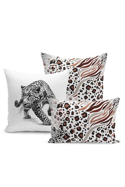 Bertille Home Set de 3 huse de pernă din seria Classic Leopard