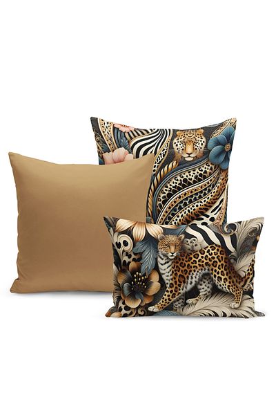 Bertille Home Set de 3 huse de pernă din seria Classic Leopard