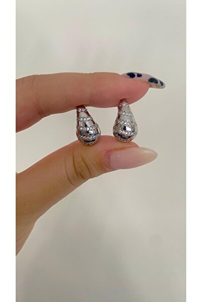 TAKIMOON Zirkon Taşlı Mini Damla Model Sallantılı Küpe