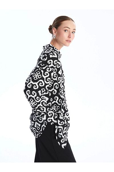 LC Waikiki Lcwaikiki Classic Black Print Women's Shirt Tunic