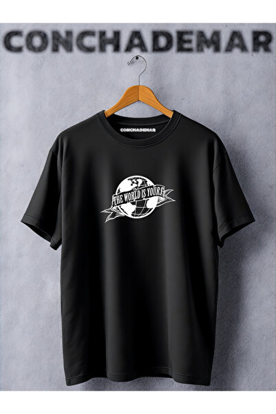 Vordevia Tricou oversize cu imprimeu The World is Yours