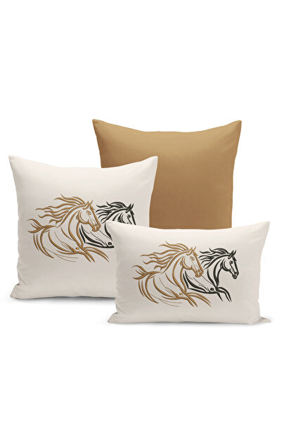 Bertille Home Класична серія «Кінь» Двосторонній набір з 3 чохлів для подушок...