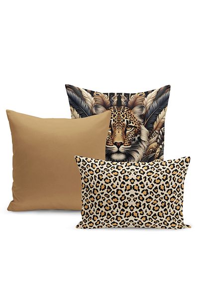 Bertille Home Set de 3 huse de pernă din seria Classic Leopard