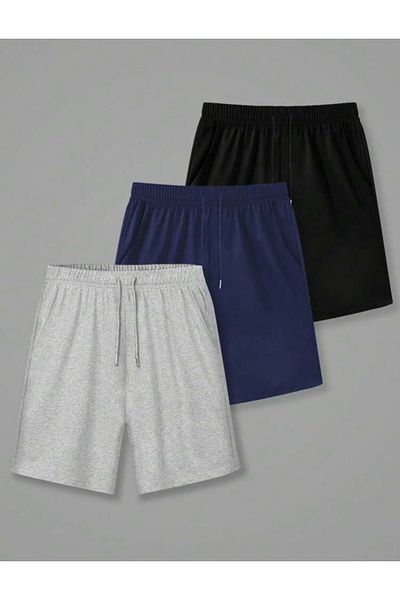 BYMEER Σετ 3 μαύρων σορτς Navy Blue Grey